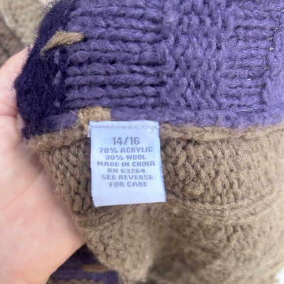 Vintage DressBarn Boho Patchwork Soft Wool Full Zip Sweater Size Large 14/16 - Picture 4 of 4